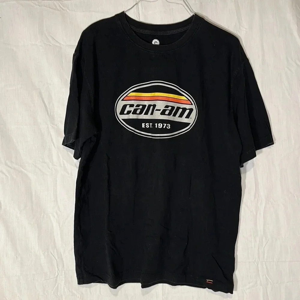 men’s black can-am brp tshirt size medium